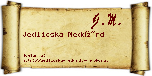 Jedlicska Medárd névjegykártya